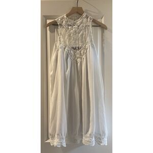 Lookbook Store White Lace Crochet Cold Shoulder Boho Tunic Blouse Size US 8